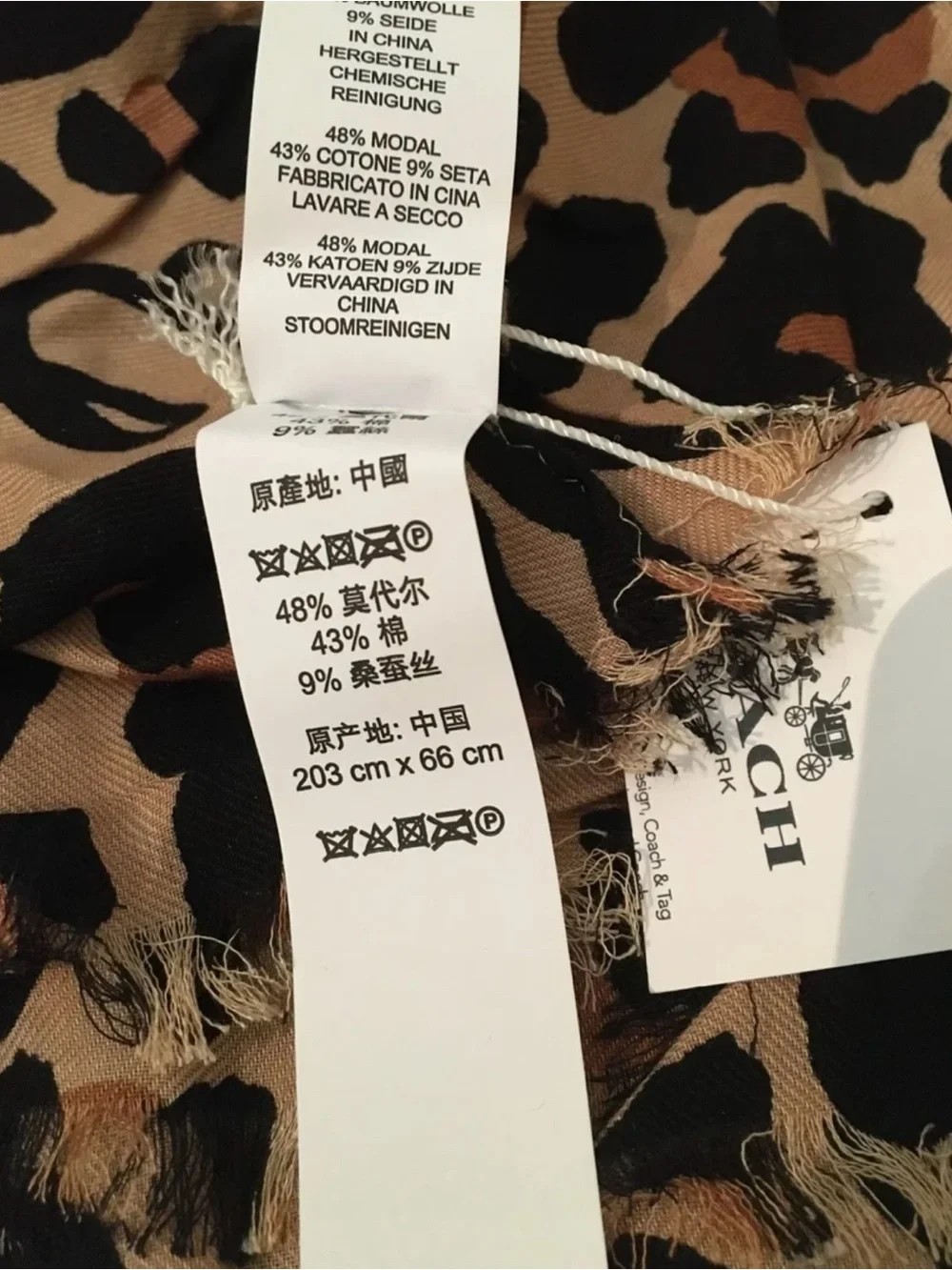 NWT Coach women leopard print scarf